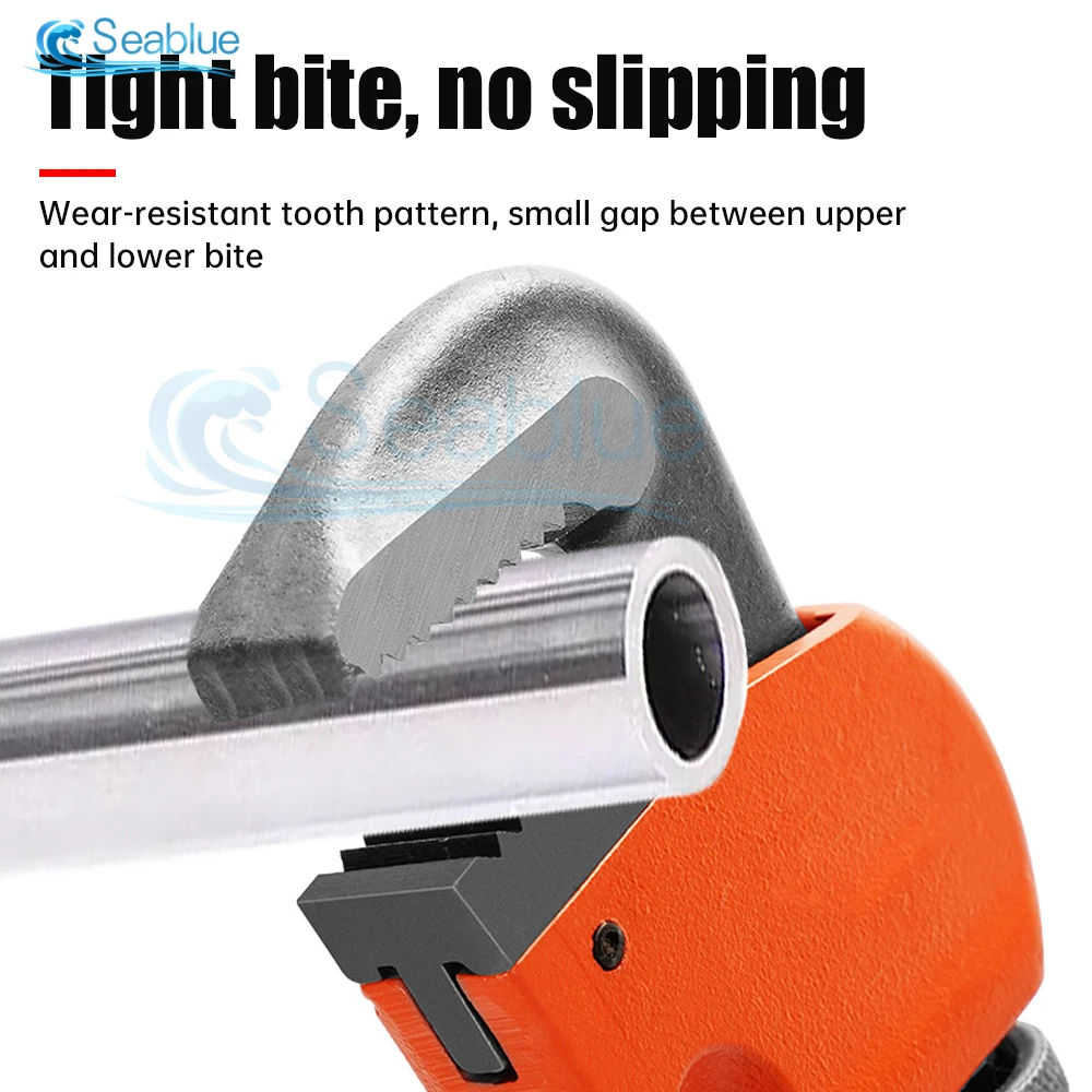 12/8inch Quick tube pliers Heavy Duty Straight Pipe Wrench Adjustable Plumber Wrench with Floating Hook Jaw and I-Beam Handle