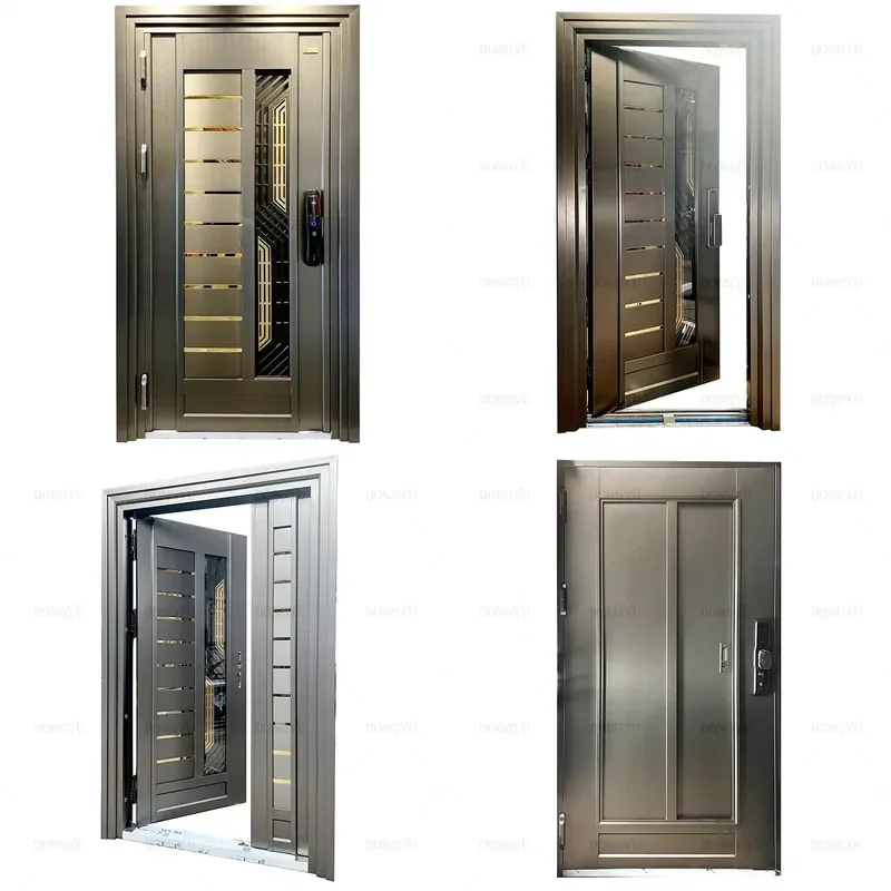 Factory Direct Sale Customized 304 Stainless Steel Door Modern Security Entrance Door Swing Door