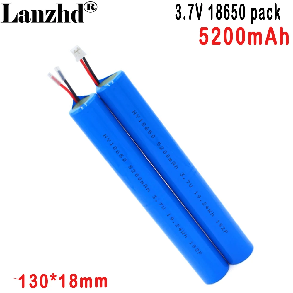 18650 Lithium Battery 3.7V 2P one-font strip lamp tubes li battery strip light box toy water bomb gun