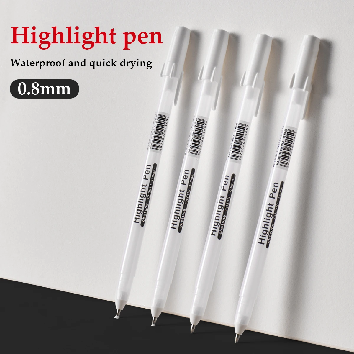 5 PCS White Manga Marker Pens Set 0.8 mm Permanent Ink Scrapbook Tire Pen Waterproof School Supplies Stationery Art Brush Pen