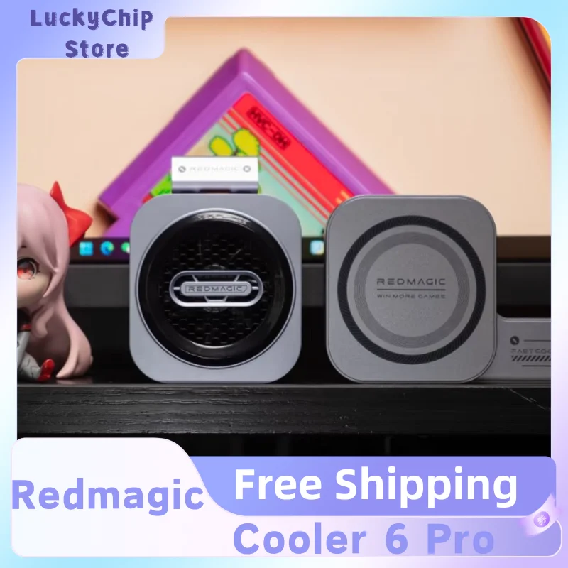 Redmagic Cooler 6 Pro phone cooler with RGB LED AI label temperature control fan cooler 30W