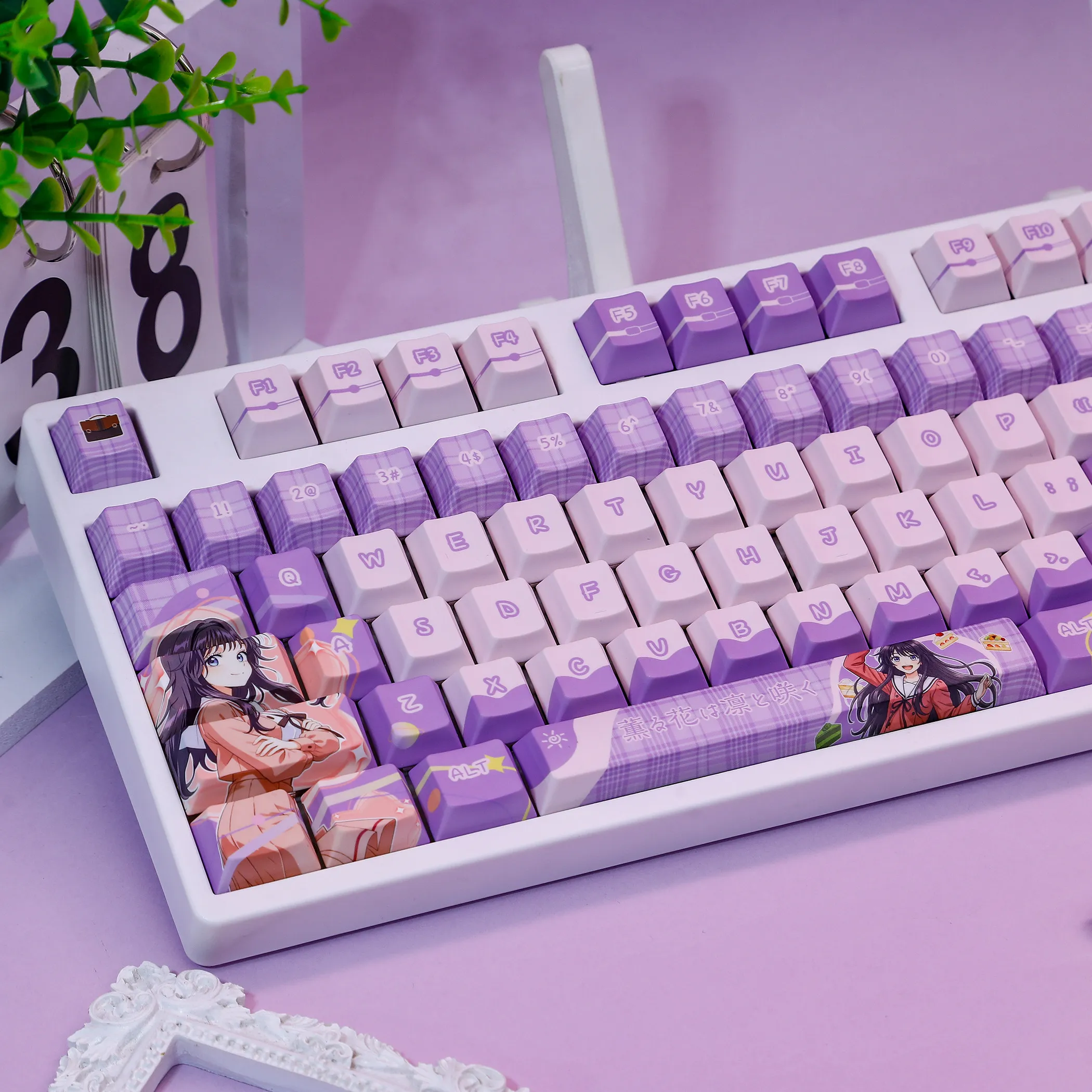 120 Keys ‌ Kaoruko Waguri‌ Keycap わぐりかおるこ Aguri Kaoruko Keycaps Japan Anime PBT Cherry Profile for ANSI Made68 Mad68 Wooting60