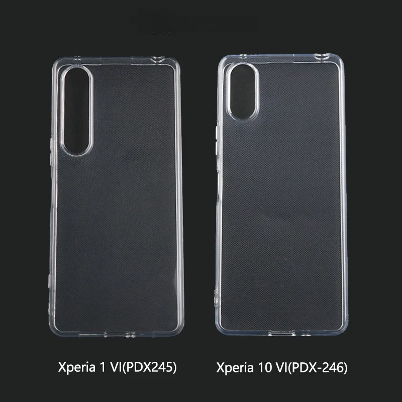 Per Sony Xperia 1 10 VI V IV III Custodia morbida per telefono in TPU per Xperia10VI Trasparente Cover nera satinata Custodia protettiva in silicone