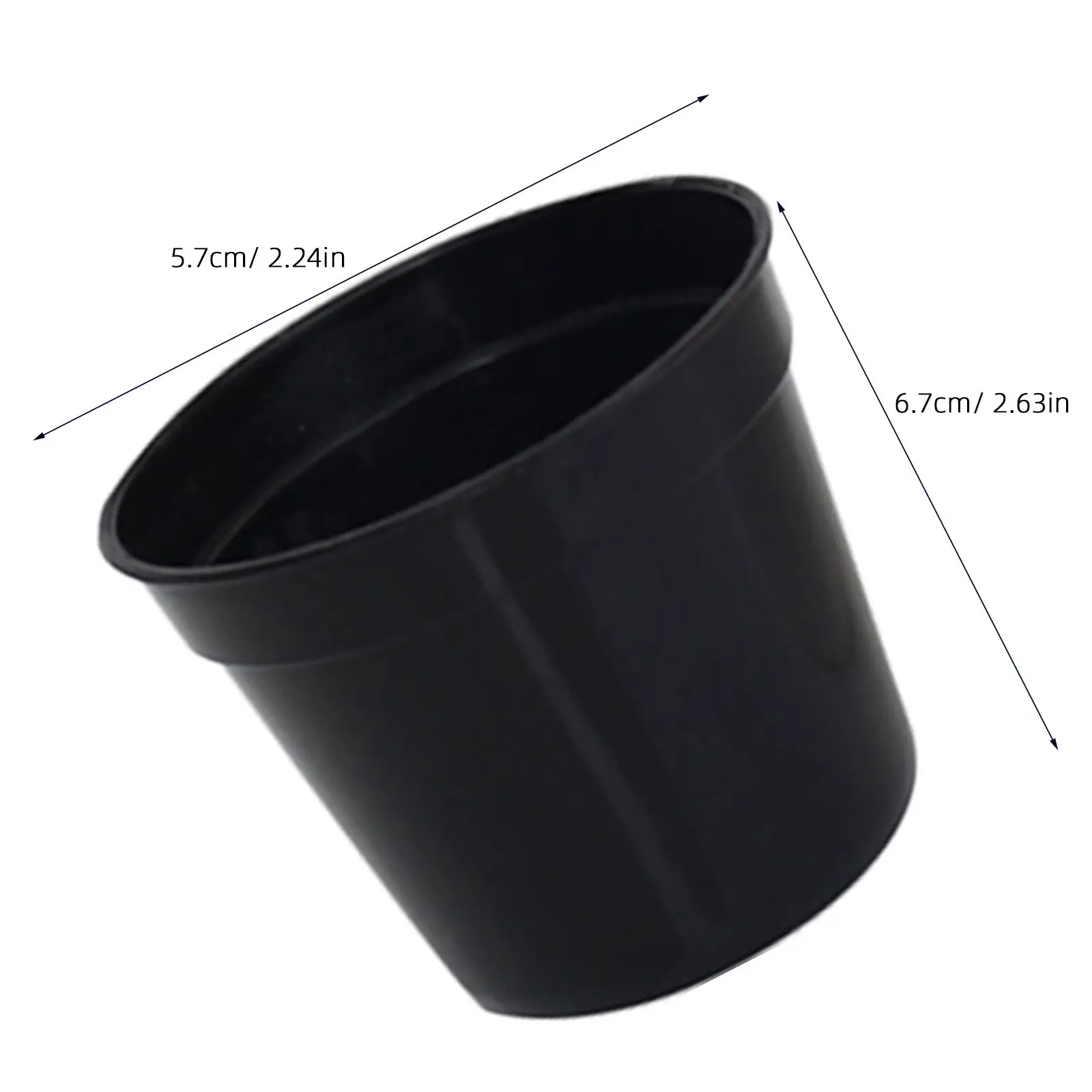 5pcs Black Plastic Flower Pot Thickening Round Basin For Succulents Decor Deepen Scrub Drainage Hole Plant