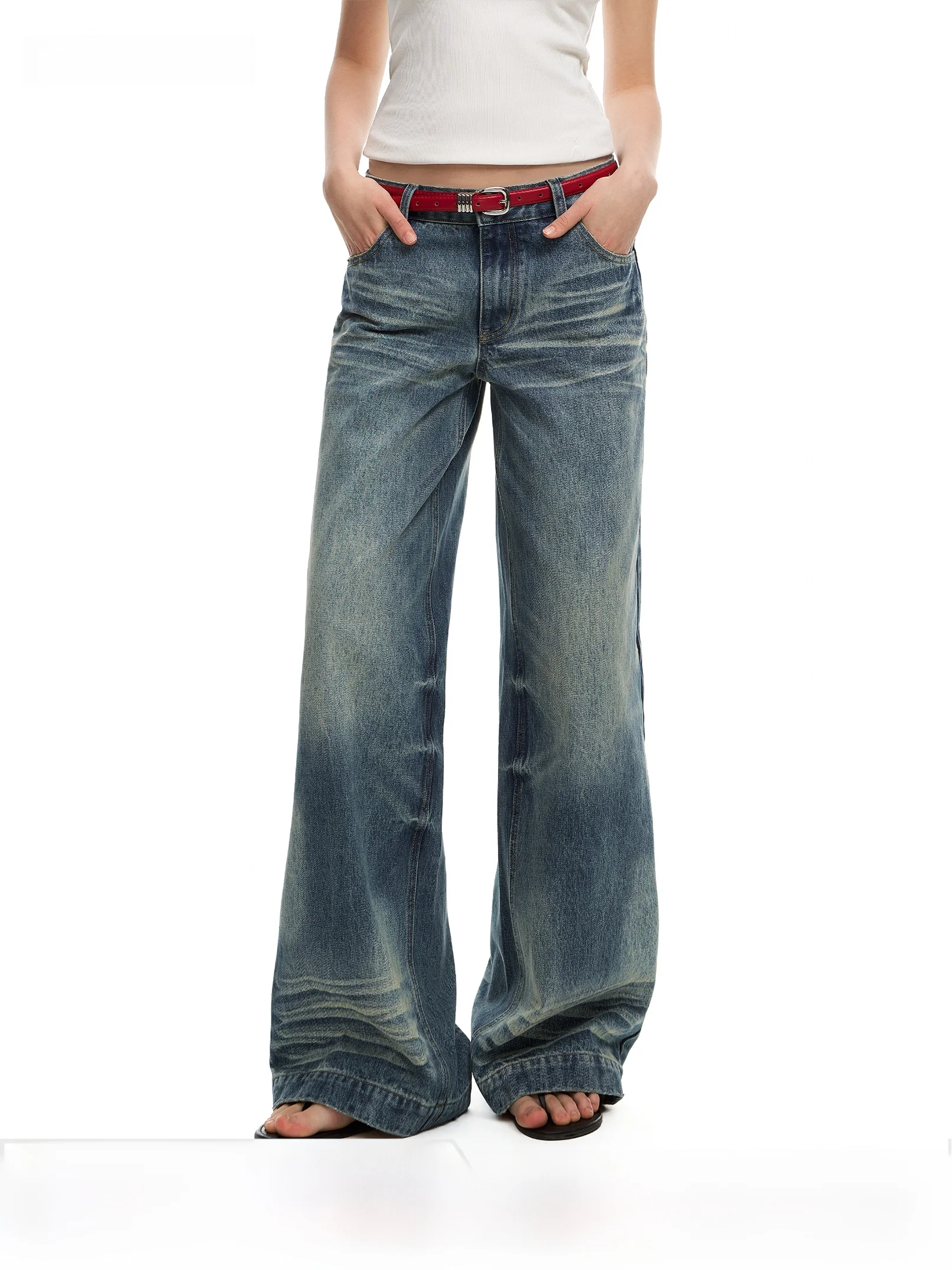 Jeans Original Nicebad, Jeans Casuais de Corte Reto, Tendência para Primavera e Outono, Calças Lavadas para Homens e Mulheres