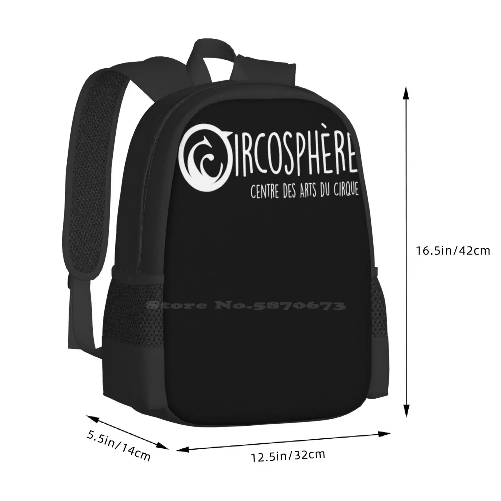 Circosphere Circus Arts Center نص أبيض رائجة البيع حقيبة مدرسية على ظهره حقائب الموضة السيرك الشباب Goodies Delemont Swore #3