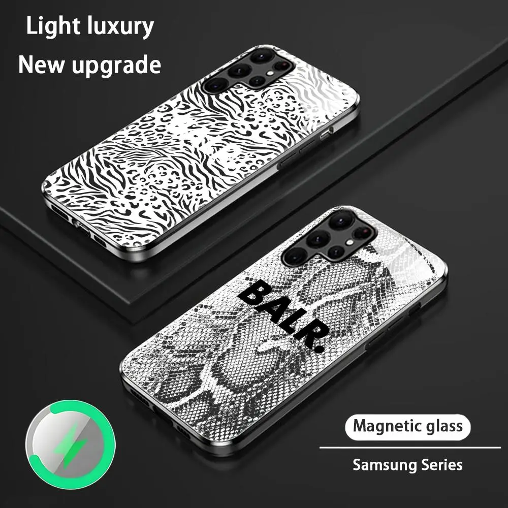Fashion Trend B-BALR Phone Case For Samsung S26 S25 S24 S23 S22 S21 S20 Plus Ultra Glass Magnetic Case