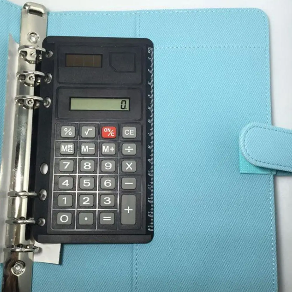 1 Pcs Loose Leaf Binder Calculator With Ruler Supplies Agenda 8 Multifunction Digits Calculating Notebook Tools B7b4