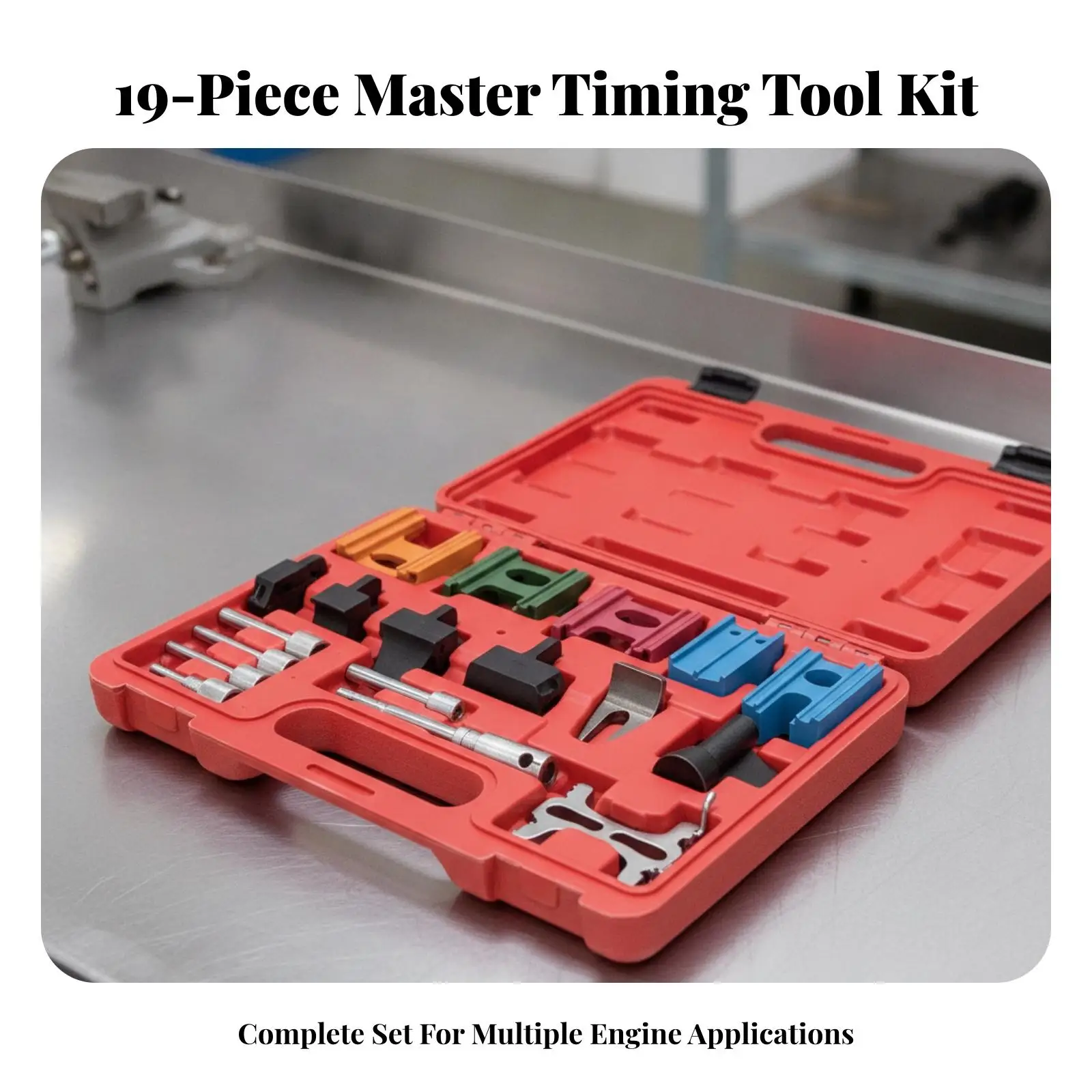 Auto Engine Timing Lock Set Carbon Steel Camshaft Crankshaft Flywheel Holder Tool Kit for Precise Belt Replacement Service
