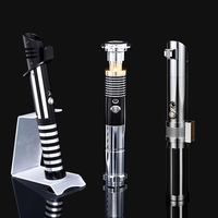 Luke RGB 16 Color Variable Metal Handle Lightsaber With Hitting Sound Effect FX Duel Lightsaber Metal Aluminum Handle Lightsaber