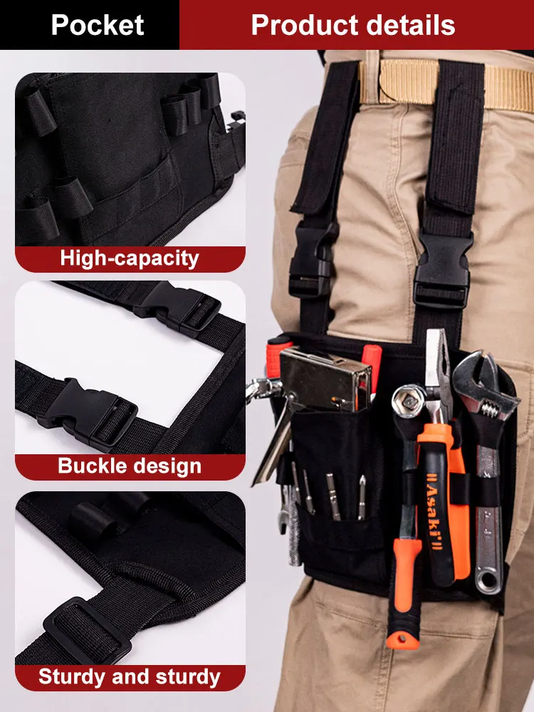 Tool Bag Belt for Leg Work Belt Tool Organizer Pouch Tactical Waist Bag Waist Tools Holder Maintenance Worker Carpenter