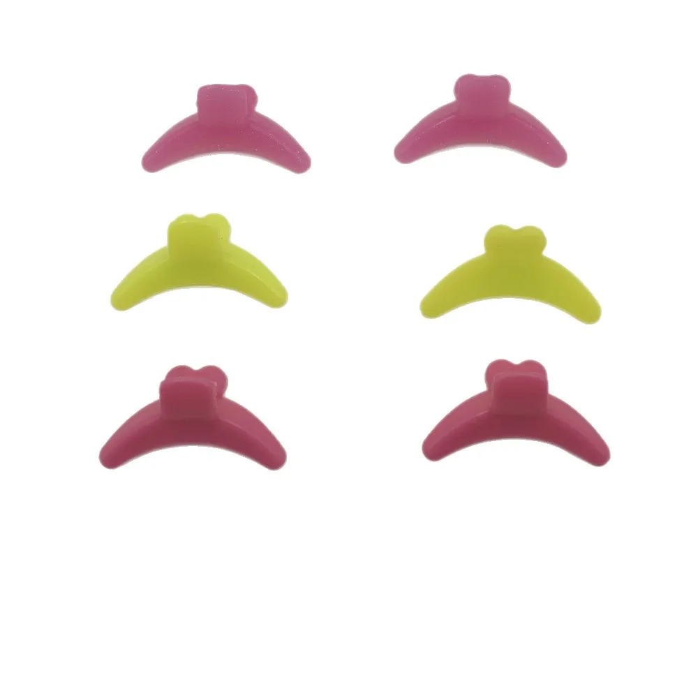 5 Pair Soft Eyelash Curling Silicone Pads in Pink Rose Red And Yellow Eyelash Adhesive Strips Eyelash Correction Pads