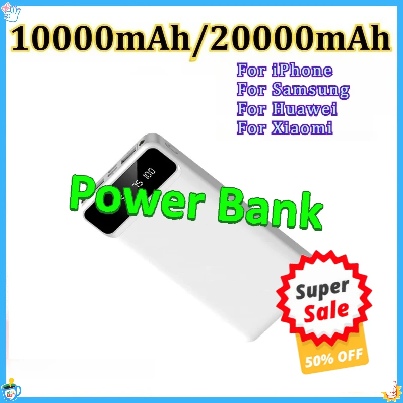 

Power Bank Portable Charging Powerbank Mobile Phone External Battery Charger for iPhone/Samsung/Huawei/Xiaomi 10000mAh/20000mAh