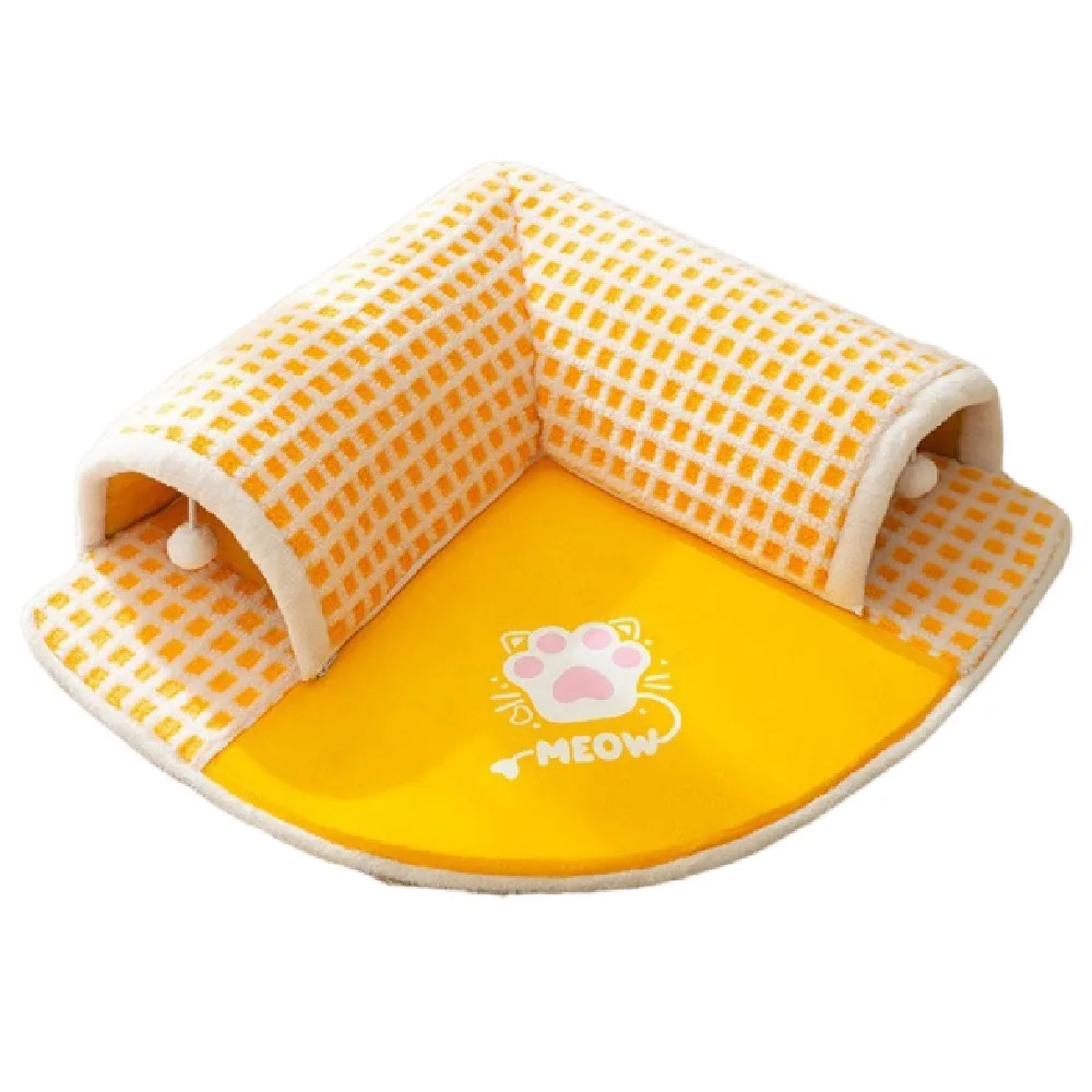 

Universal 2in1 Pet Nest Creative Cute Cat Bed Interactive Plush Kitten Play Tube Play and Sleep