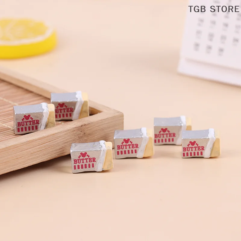 6 個ミニチュア食品バターモデル朝食食器シミュレーションキッチン Diy パンセットおもちゃドールハウスアクセサリーごっこ遊び