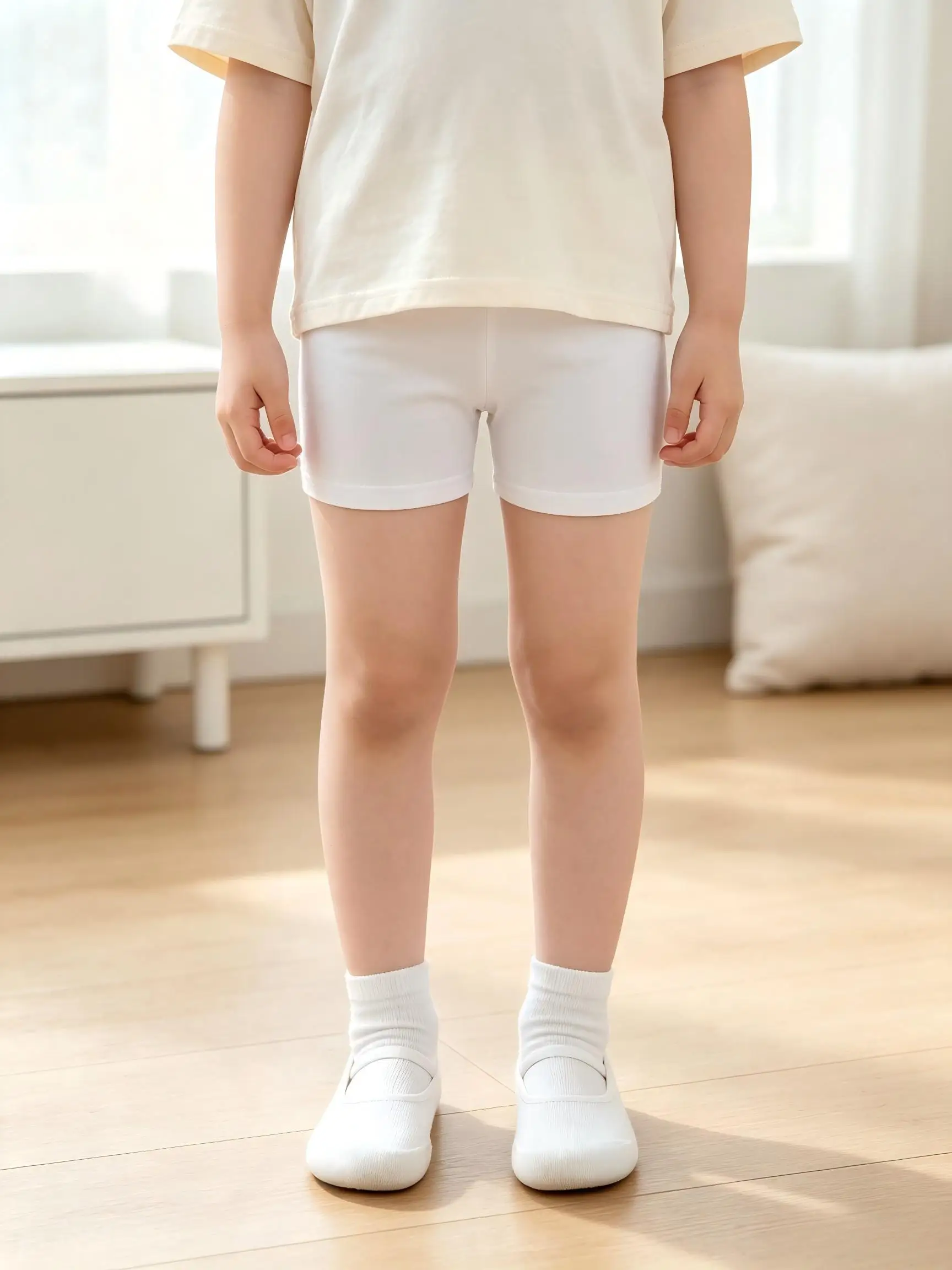 4Pcs Toddler Girls Anti Chafe Safety Shorts High Stretch Elastic Waist Breathable Summer Under Dress Daily Kid Bottoming  Shorts