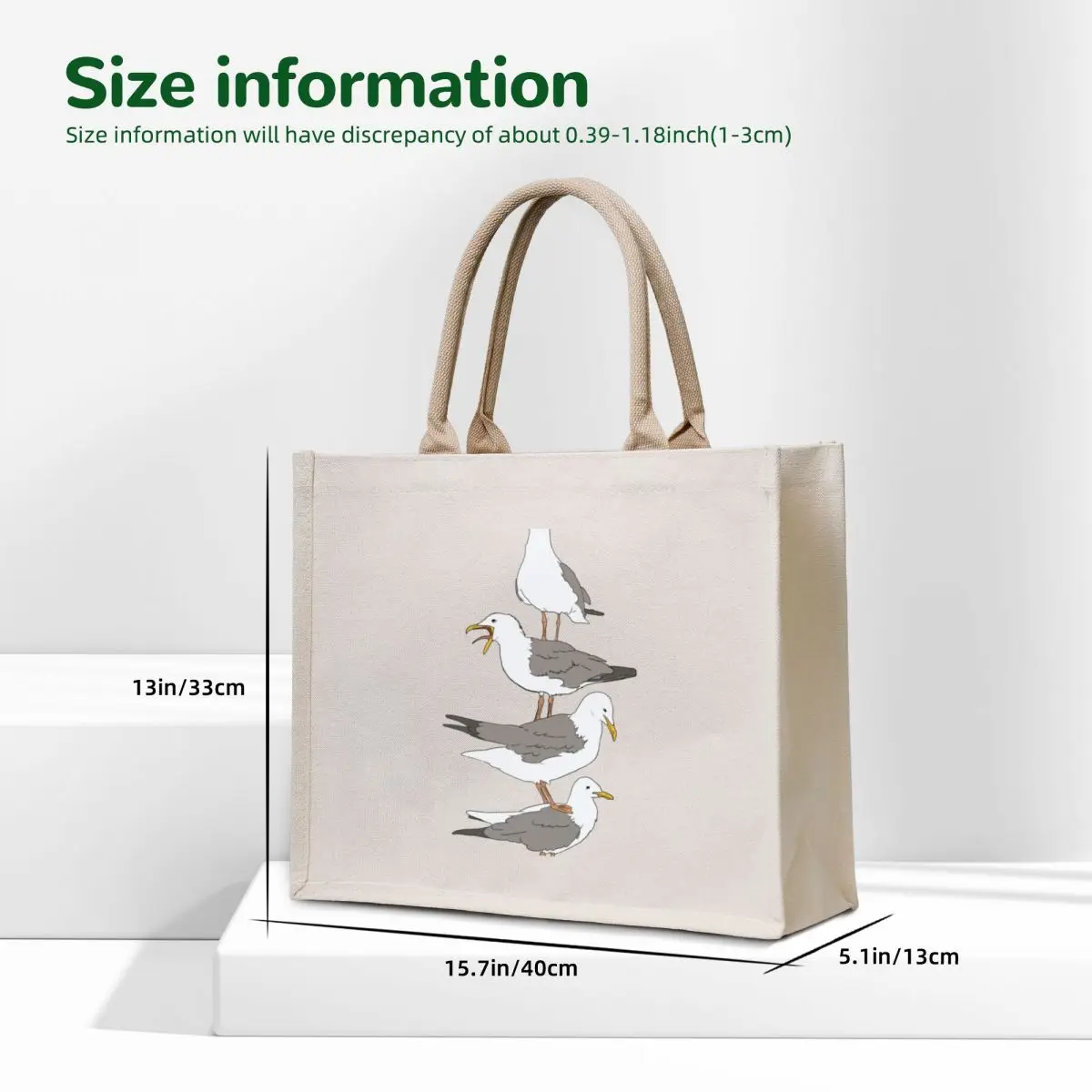 Stack of Seagulls Tote Bag Women's shopper bag Beach bag shopping bags foldable Candy bags