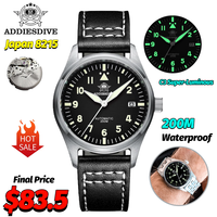Addiesdive New AD2519 200M Diving Watch 8215 Automatic Mechanical Watches Sapphire Luminous Stainless Steel Retro Pilots Watch