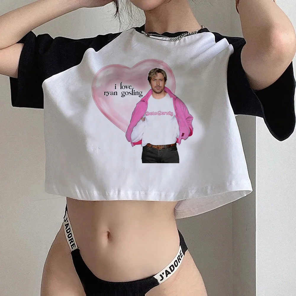 Ryan Gosling graphic fairycore crop top Woman cyber y2k aesthetic Kawaii t-shirts clothing