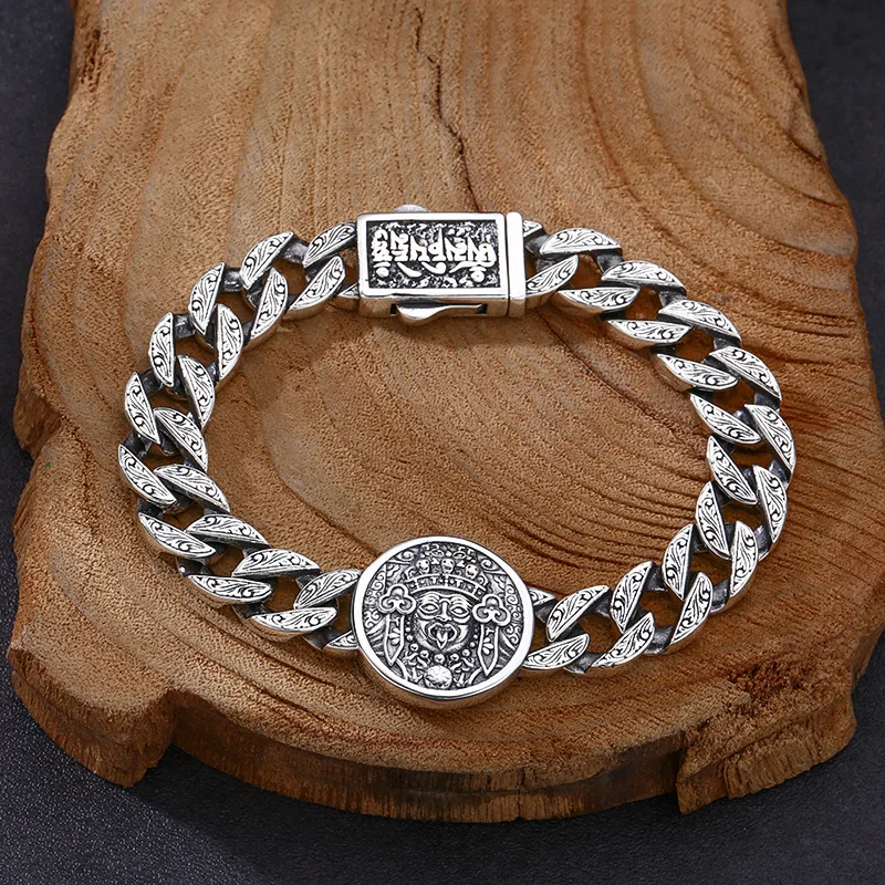 

925 sterling silver ethnic style zachilam tank men and women bracelet Thai silver retro personalized silver jewelry