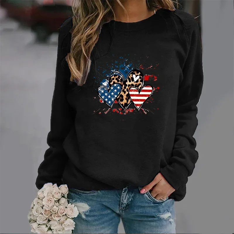 کا نیا فیشن فلیگ Love Crewneck Hoodie Autumn Printed Blazer Graphic Anime Sweatshirt Oversized Kawaii Harajuku Tops Tees