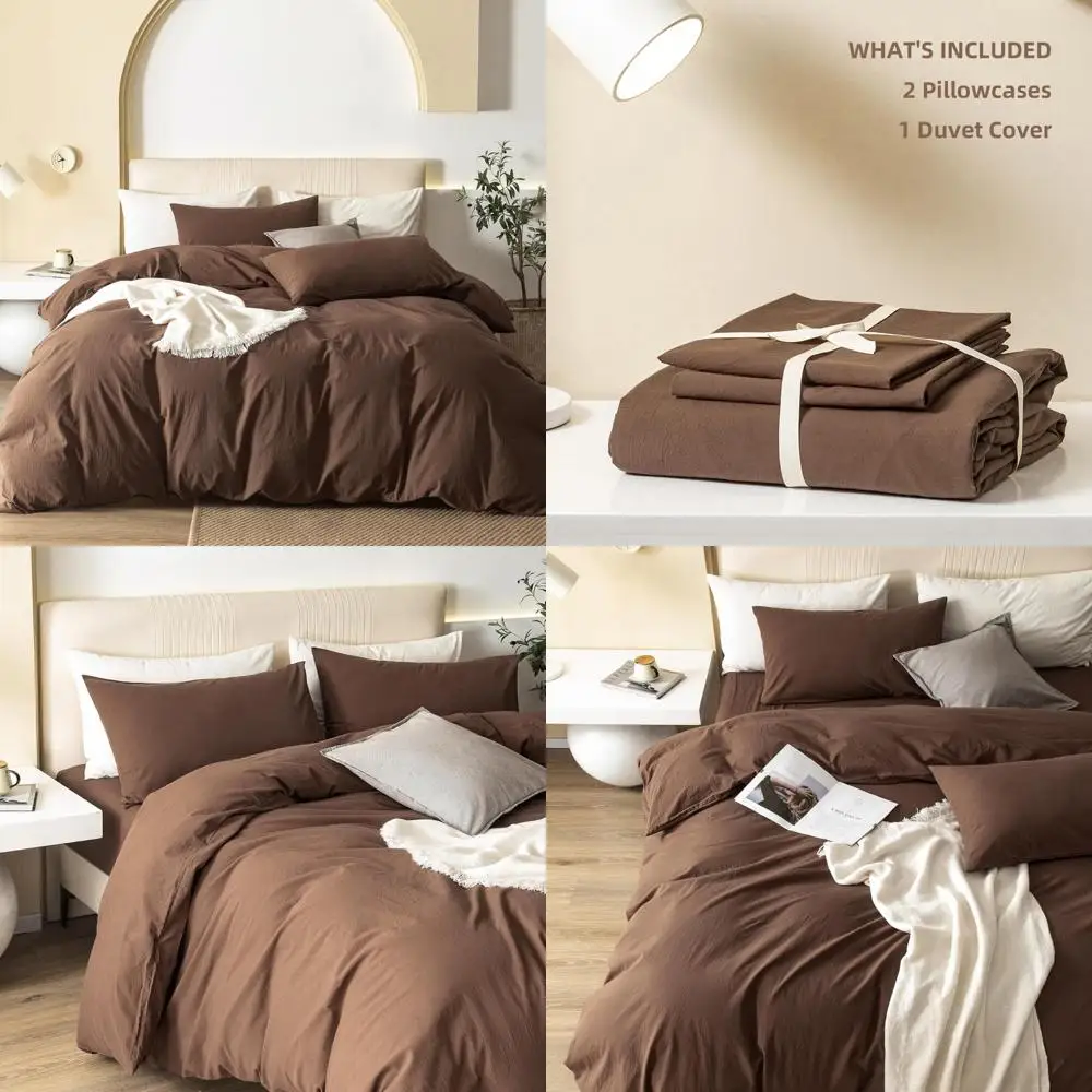 

Комплект пододеяльников Queen из хлопка — 100% стирка, 3 предмета, 90x90 дюймов, 2 наволочки в комплекте, одеяло в комплект не входит