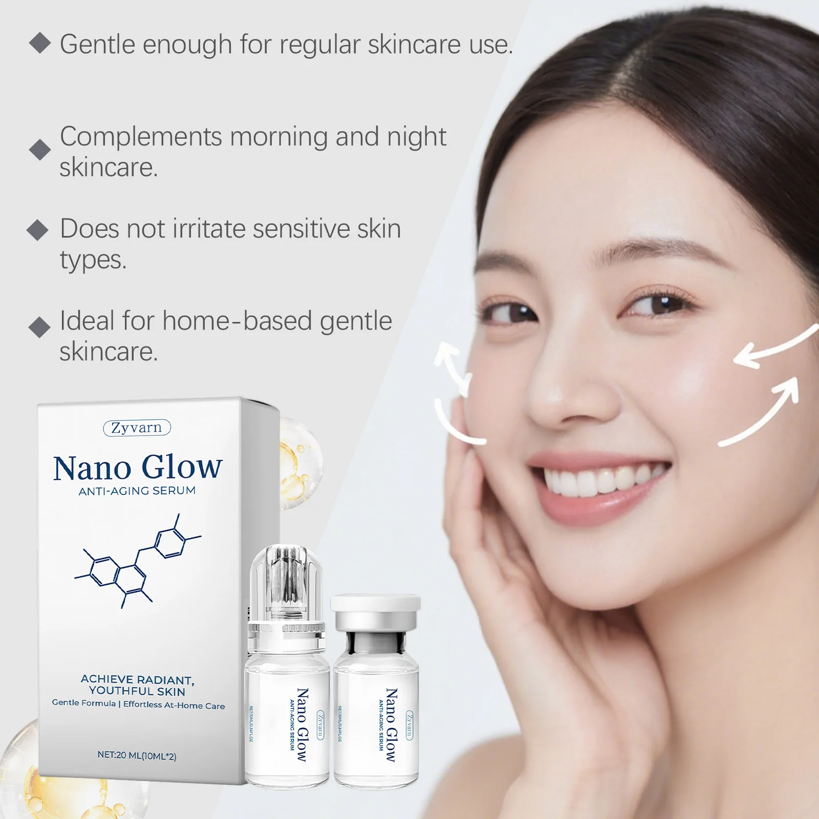 Anti-Aging Microneedle Roller Serum Pore Refining Resurfacing Hydrating Skincare Quick Absorption with Roller Head Essence view 6
