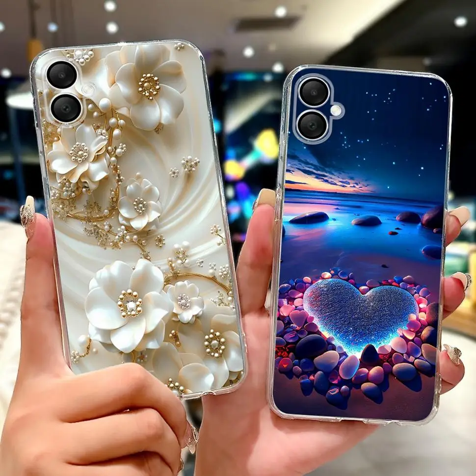 For Samsung Galaxy A06 Case Colorful Flower Cover Soft Silicone Phone Case For Samsung A06 A05 SamsungA06 SamsungA05 Back Cover