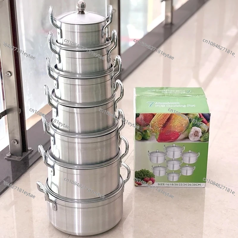 14Pcs Aluminum Cookware Set, Thickened Soup Pot Casserole Set, Wholesale Kitchenware for Restaurant Hotel​