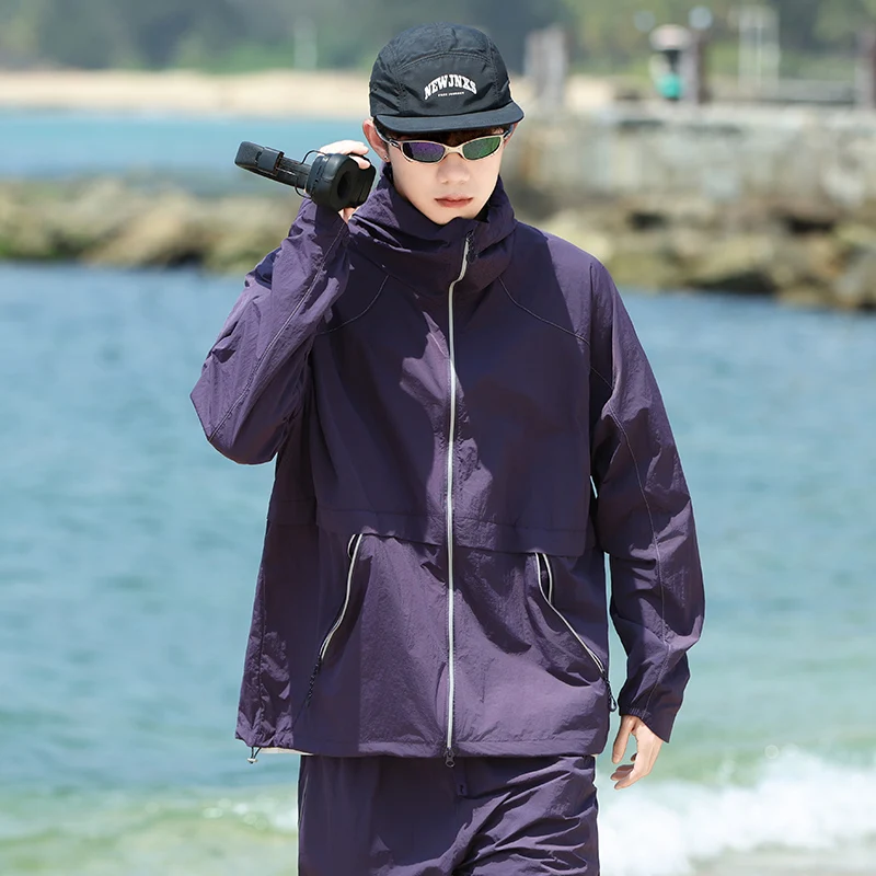 

Lightweight Jacket Men Fashion Clothing Thin Slim Casual Jacket Men Streetwear Korean Fashion Coat hooded Bomber Jacket F-620