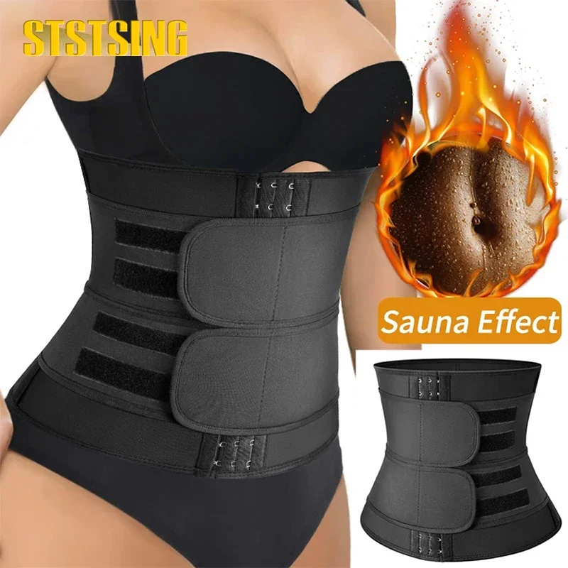 1PCS Men Women Workout Waist Trainer Corset Neoprene Sauna Sweat Trimmer Cincher Belt Extra Belly Compression Belts