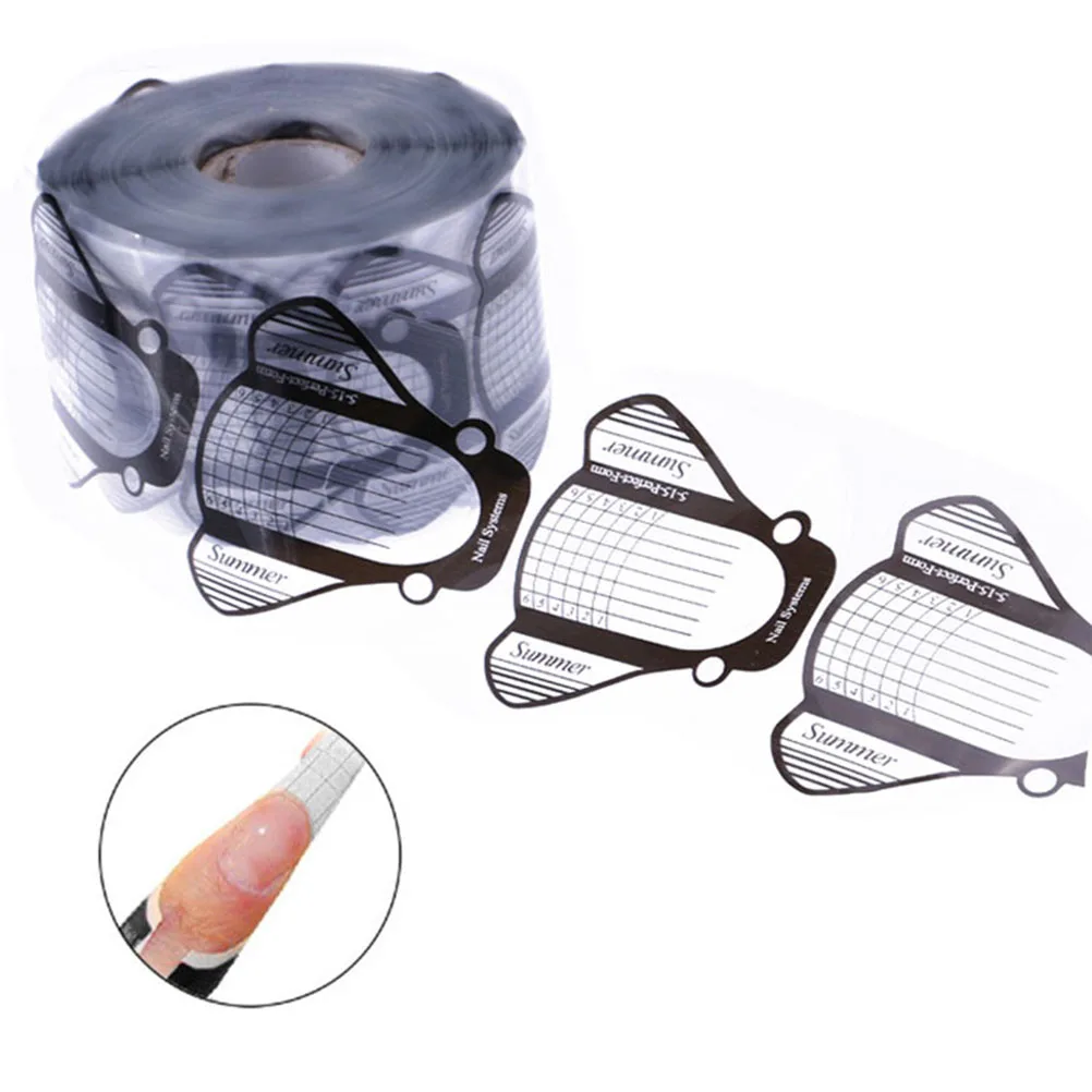 

500pcs Extension Tray Pvc Self-Adhesive Uv Gel Manicure Guide Form For Salon Beginner Nail Art Tool Nail Accessories