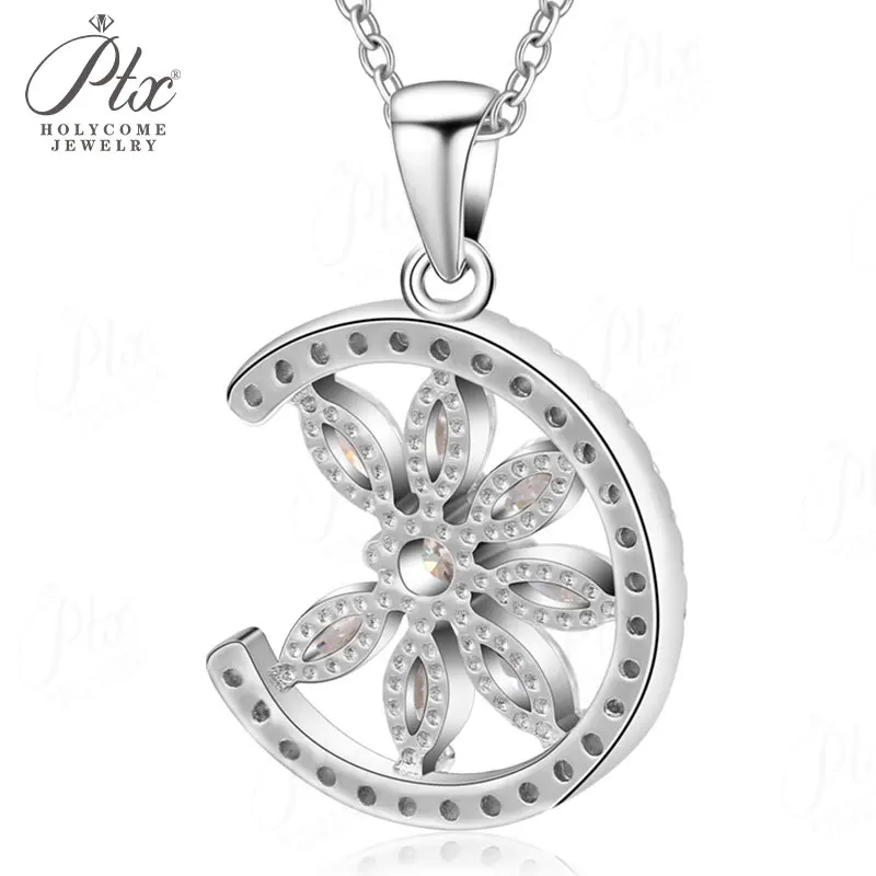 Moissanit-Halskette Schneeflocke D-Farbe VVS1-Reinheit 925 Sterling Silber Funkelnder Charm Trendiger Schmuck für Frauen Tägliches Tragen – Detail 5
