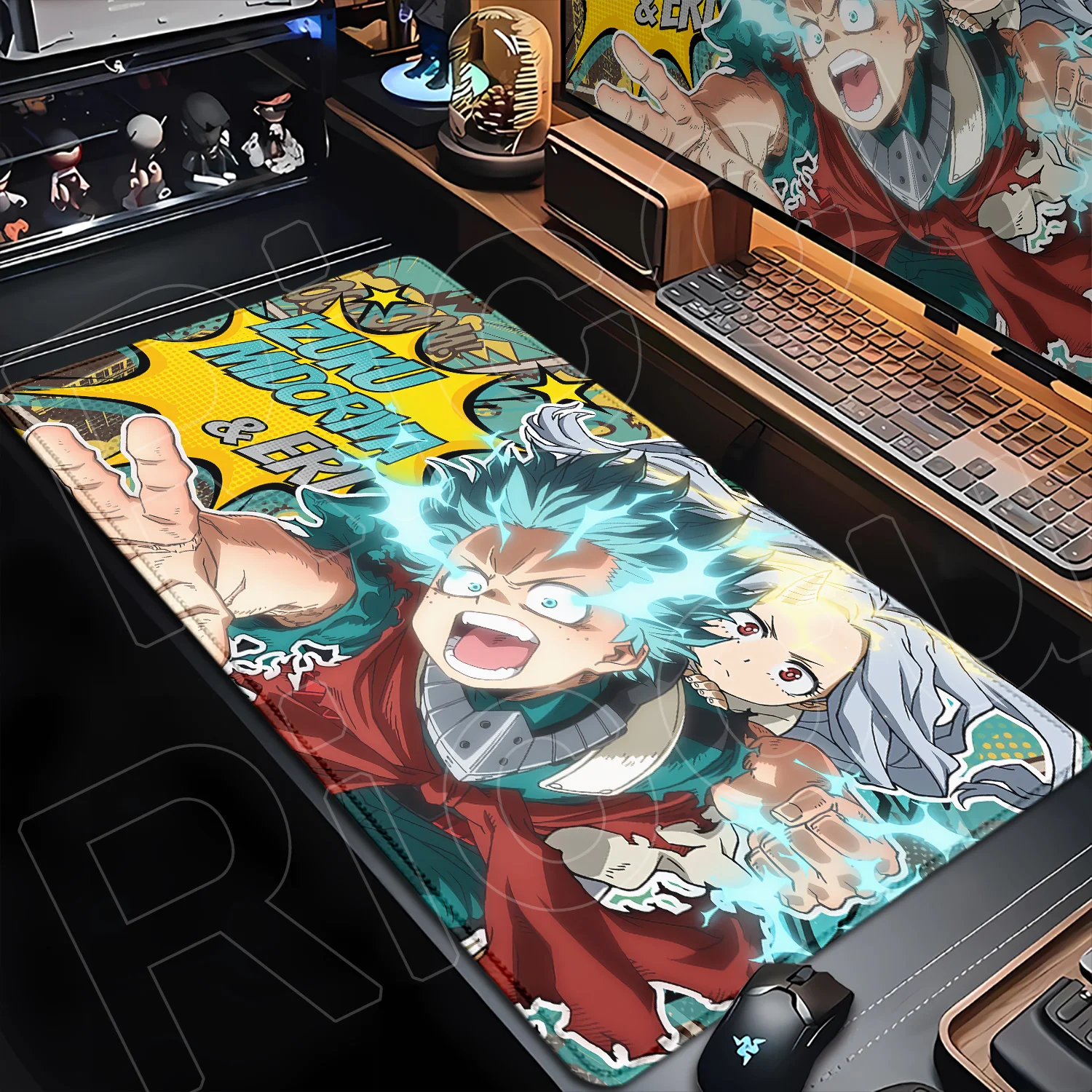 Japan Anime My Hero Academia podkładka pod mysz Bakugou Katsuki duża blokada krawędzi podkładka pod klawiaturę dla graczy podkładki na biurko komputerowe antypoślizgowa guma — zdjęcie produktu 3