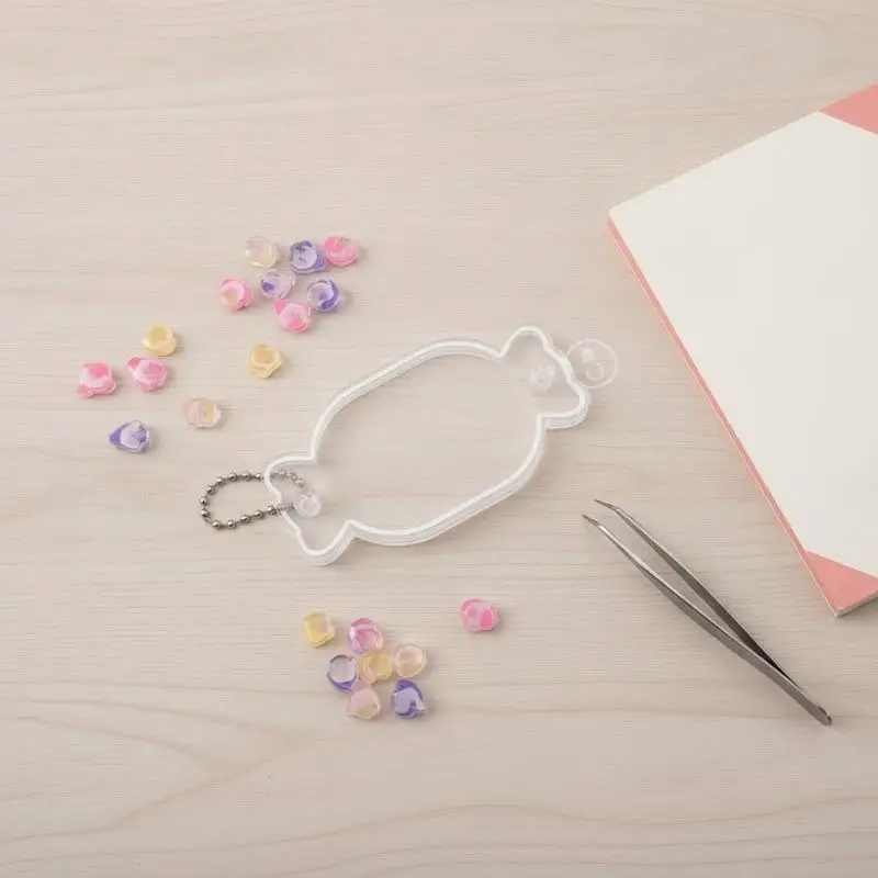 Candy‑Shaped Acrylic Shaker Keychain Pendant, Clear Empty Rocking Charm Holder DIY Handmade Decoration Craft Accessory Supplies