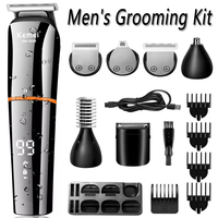 Kemei 5-in-1 Men's Grooming Kit Electric Hair Trimmer Beard Trimmer Shaver USB Rechargeable Nose Hair Trimmer Waterproof KM-5898