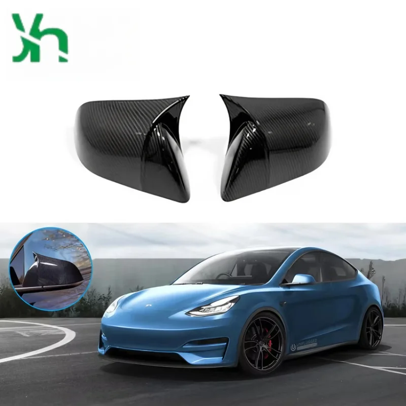 テスラY型カーボンファイバーミラーカバー牛革スタイルの外部アクセサリーに適しています。