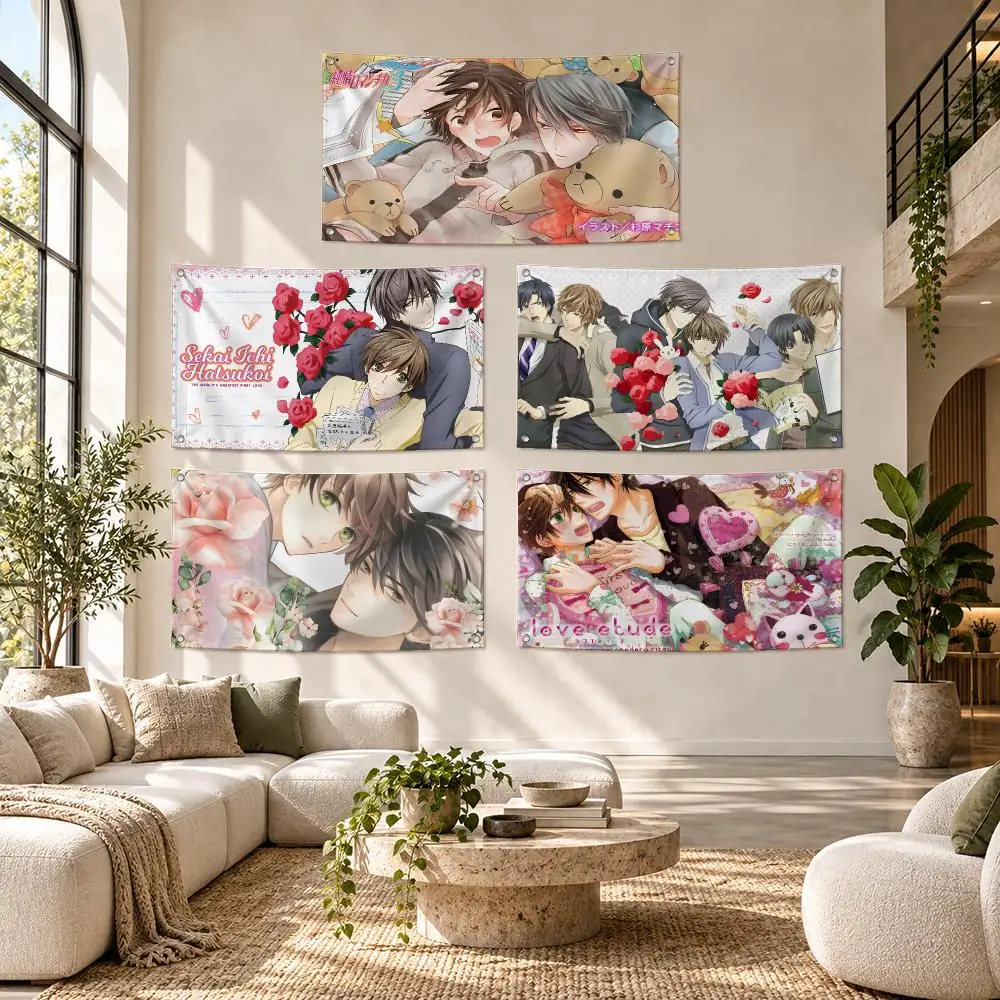 Cartoon S-Sekai Ichi Hatsukoi Flags Soft Durable Tapestry Skin-friendly Outdoor Party Home Living Room Bar Bedroom Decoration