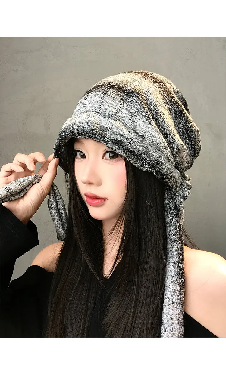 Ausgefallenes, originelles Design, Pullover-Mützen mit Schnürung für Damen, Frühling, Herbst, Reisen, lässig, vielseitig, lockere Beanies – Detail 8