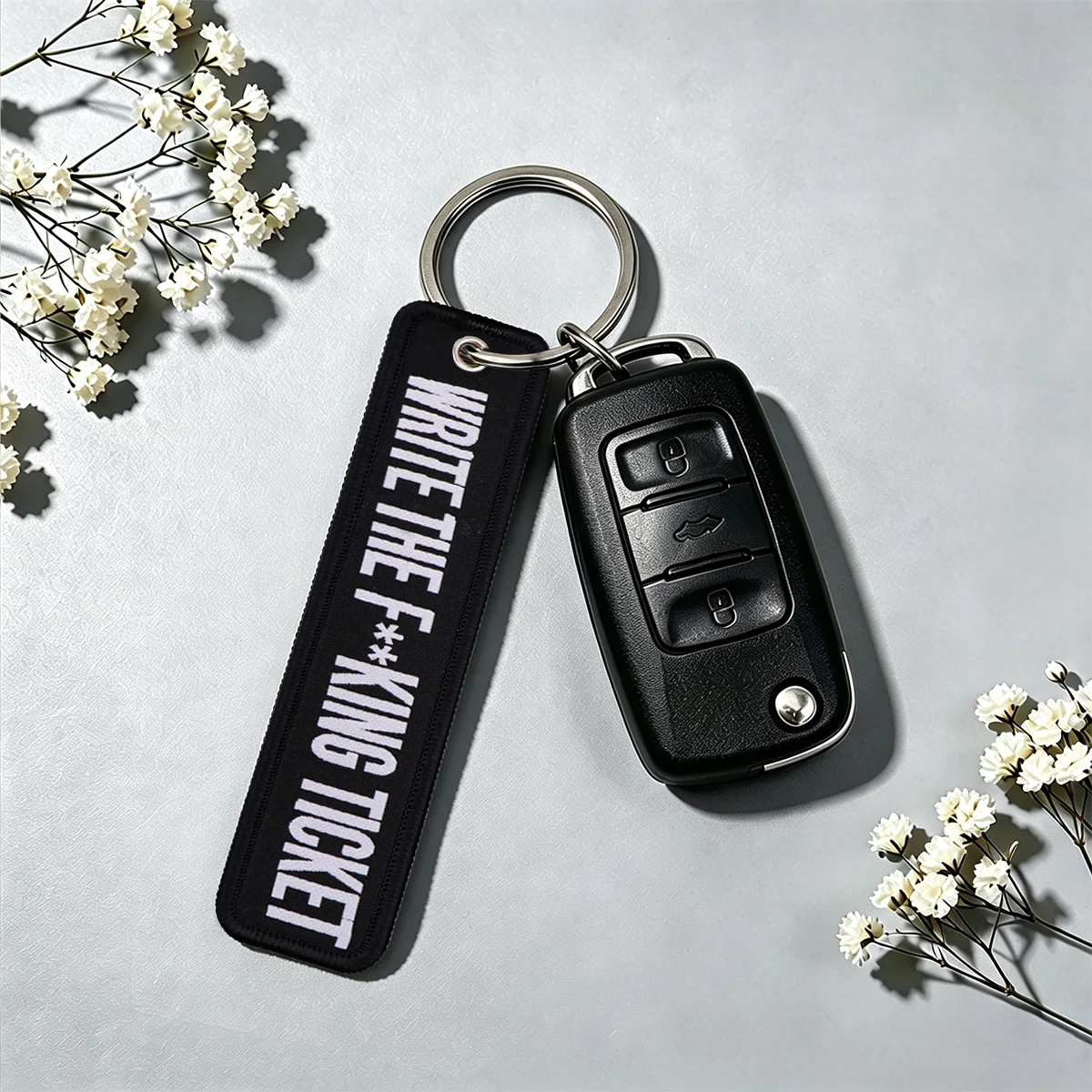 'SEND NUDES' Quote Embroidery Keychain Key Tag For Motorcycles Cars Backpack Fashion Keys Accessories Gifts For Friend