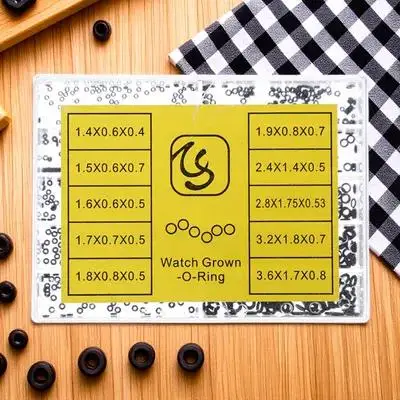 

1000pcs Watch Tool Box Watch Gasket Kit Assorted Seals Cover Repair Professional Waterproof Rubber O-Ring for Watches