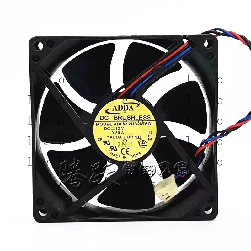 AA  for  ADDA AD0912US-A76GL DC12V 0.30A 9025 9CM 3-Wire Power Supply Cooling Fan