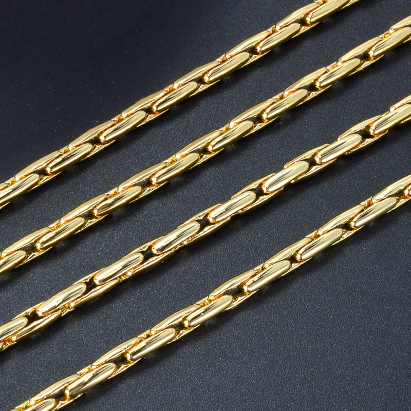 Hiphop Punk Curb Cuban Link Chain Necklace for Women Man Statement Gold Color Copper Necklace Fashion Wedding Engagement Jewelry