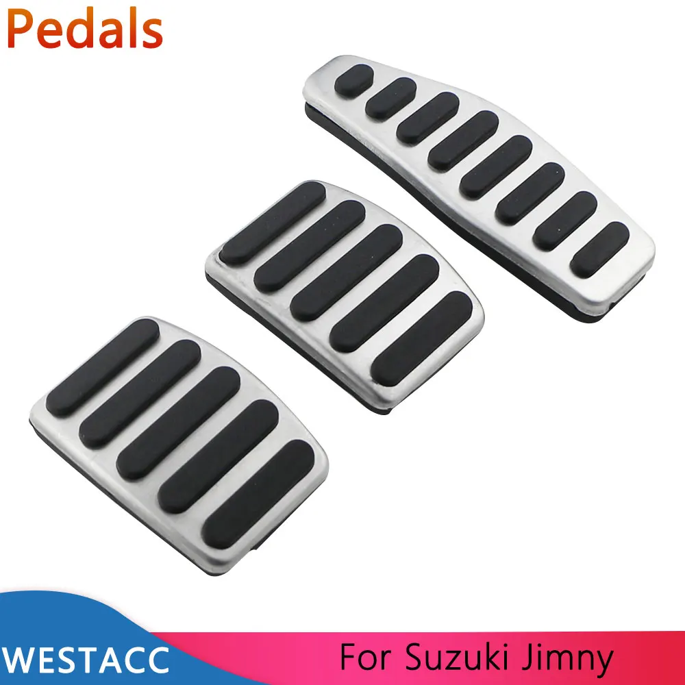 Stainless Steel Car Pedals for Suzuki Jimny JB74 JB64 2019 2020 2021 2022 AT MT Gas Brake Pedal Pad Cover Parts Accessories