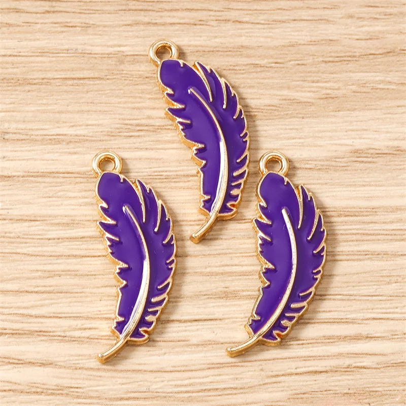 Tusember 20 Stück Emaille-Federanhänger für Handgemachten DIY-Schmuck und Bastelarbeiten – Detail 3