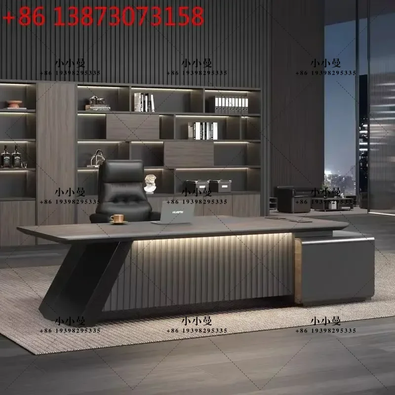 Simple and modern high-end Paxuan E1 wood-based panel desk manager president table