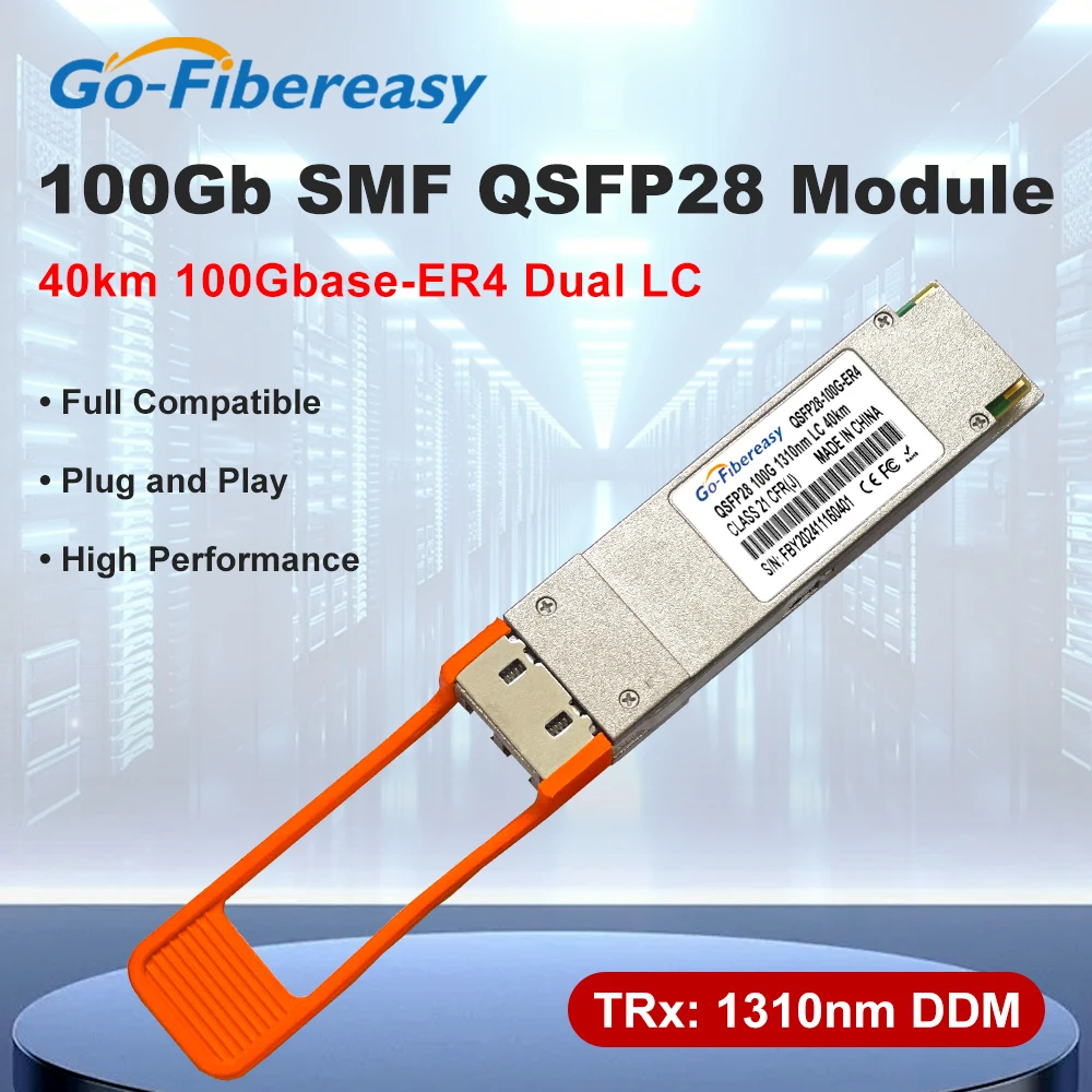 QSFP28 100 ГБ ER4 оптический модуль SMF 1310 нм 40 км DDM двойной LC GBIC QSFP модуль приемопередатчика для Huawei, Mikrotik, ZTE оптоволоконного оборудования