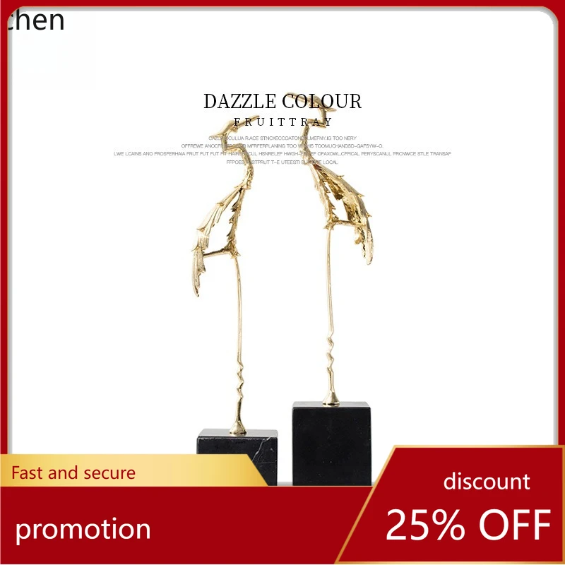 

CZ Metal Abstract Crane Ornament for Living Room, Study, Entrance, Office, Tea Room, High-End Soft Decoration