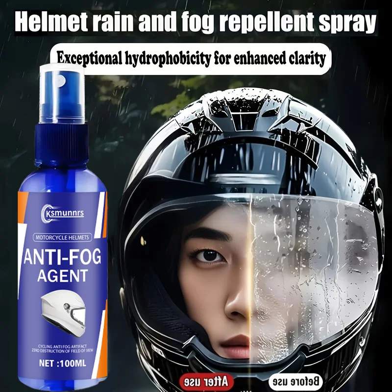 Quick-Acting Anti-Fog Spray for Helmets And Vehicle Glass - Safe Formula Ensures Clear Vision Ideal Fog Solution
