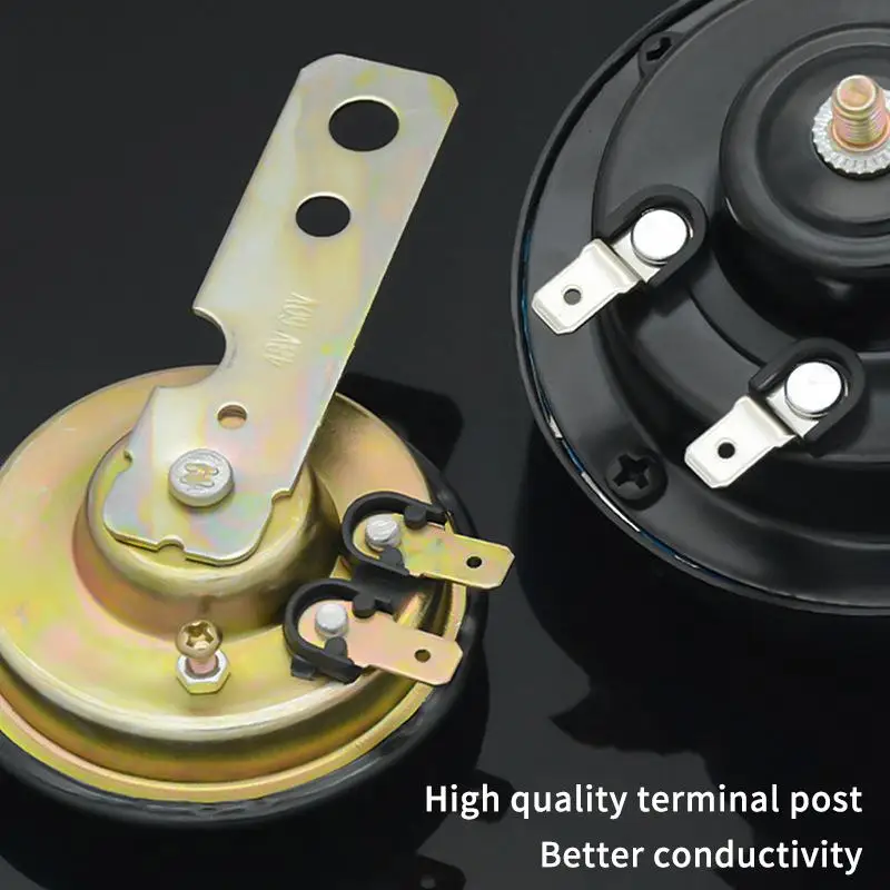Universal Waterproof Motorcycle Horn Kit 12V 48V 60V Electric Round Speaker Loud Sound Accessories for E Bike Scooter